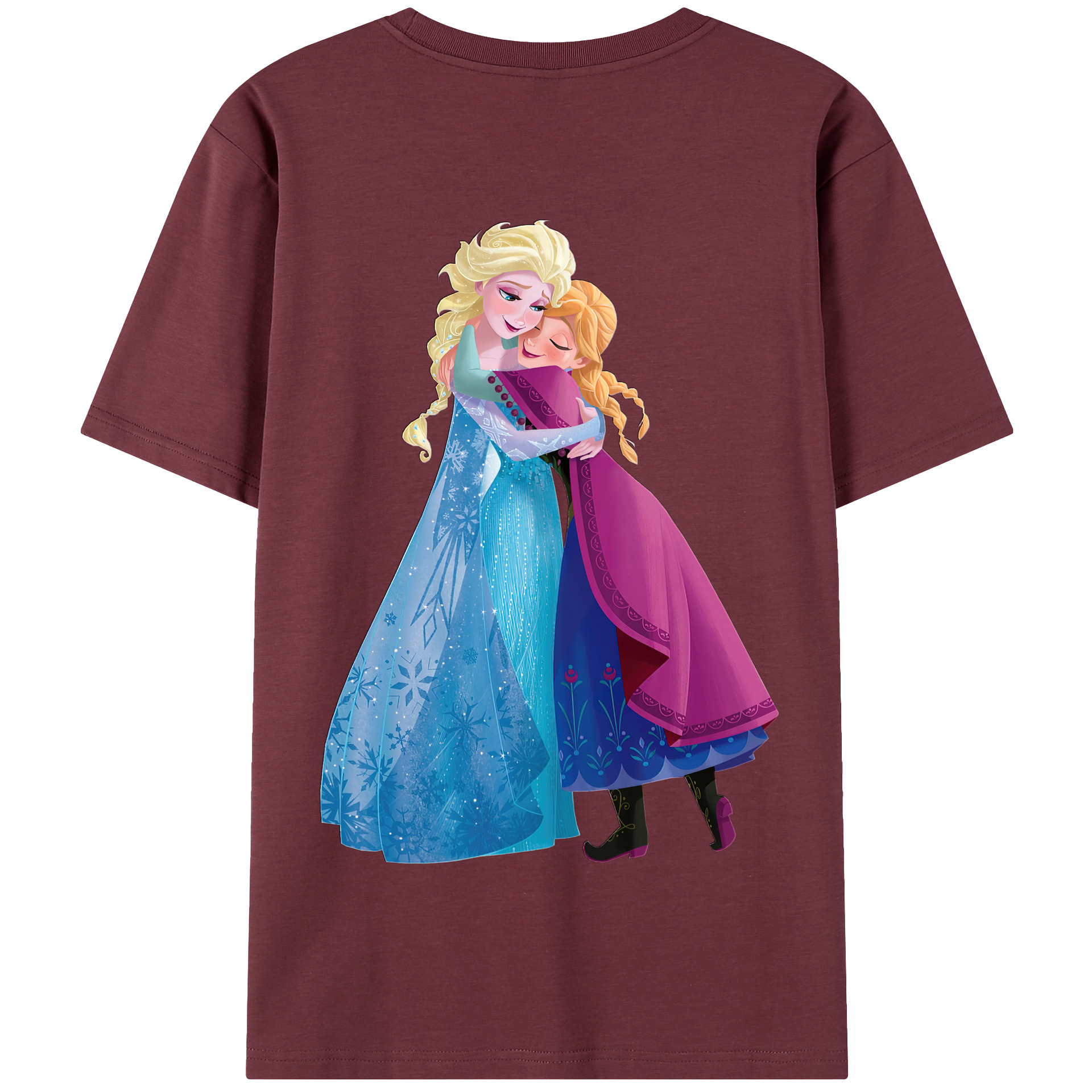 （画像用） アナと雪の女王 アンナ エルサ Frozen Anna Elsa 綿100％半袖Tシャツ（背面プリント）